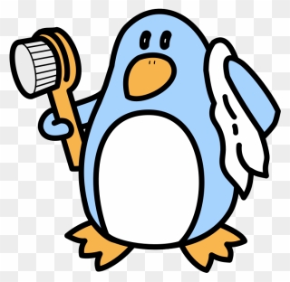 Bathing Penguin Clip Art - Penguin Taking A Bath - Png Download