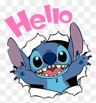 Stitch Disney Hello Cute Liloandstich Freetoedit Clipart