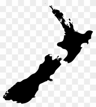 New Zealand Black Clip Art At Clker Com Vector Clip - New Zealand Map Black - Png Download