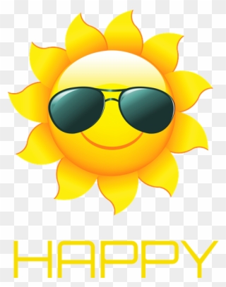 Happy' Poster Summer 2016, Summer Fun, Beach Clipart, - Sun With Glasses Png Transparent Png
