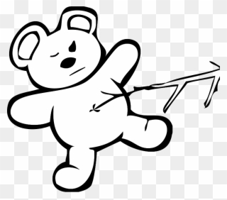 April - Poke Bear With Stick Clipart
