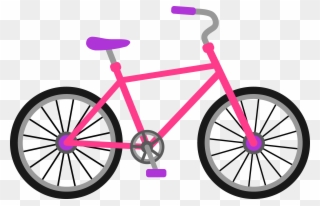 Girl On Bicycle Clipart Inside Bicycle Clip Art - Square Car Magnet 3" X 3" - Png Download
