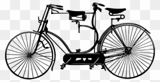 Antique Tandem - Tandem Bike Clipart Png Transparent Png