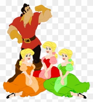 Disney Clipart For Girls - Gaston And The Bimbettes - Png Download