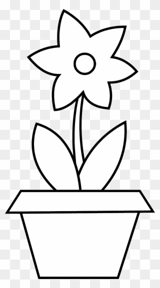 Flower Pot Clipart - Flower Pot Black And White - Png Download