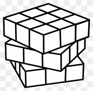 Cube Clipart Coloring Page - Rubix Cube Coloring Pages - Png Download