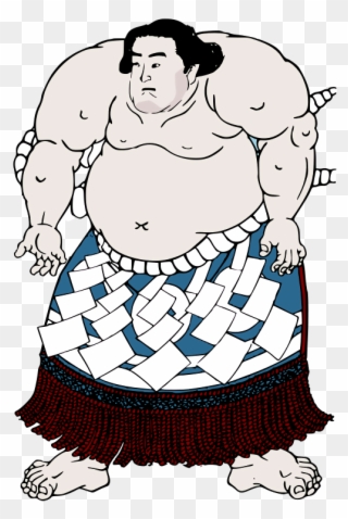 Free Cartoon Sumo Wrestler Clipart Image - Cartoon Sumo Wrestler Shower Curtain - Png Download
