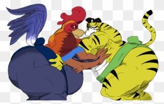 Muscle Clipart Rooster - Tiger Vs Rooster - Png Download