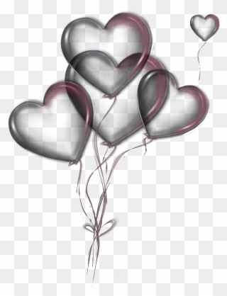 Balloons Hearts Transparent Overlay Bouquet - Heart Clipart