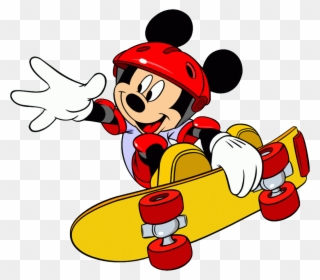 Mickey Mouse Sports Clipart - Mickey Skateboard - Png Download