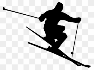 Ski Jump Cliparts 9, Buy Clip Art - Skiing Black And White - Png Download