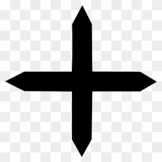 Open - Black Arrow Cross Clipart