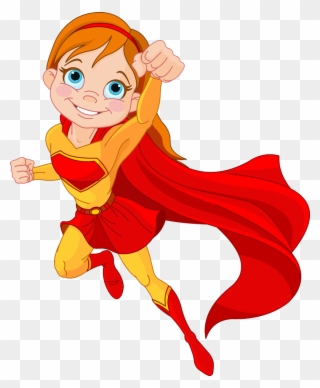 Supergirl Clip Superwoman - Cartoon Super Hero Girl - Png Download