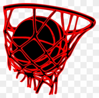 Basketball Inside Of Basketball Net - Postville Community School District Clipart