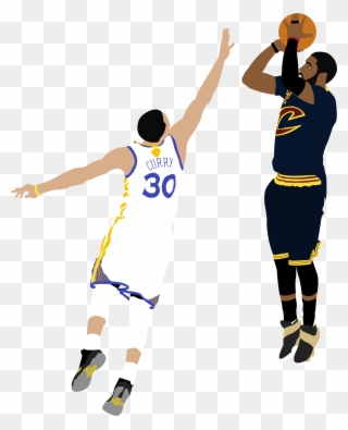 Illustration Of Nba Player Kyrie Irving Shooting A - Kyrie Irving Shot Over Curry Clipart