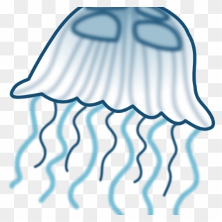 Jellyfish Clipart Transparent Background 653050 7065397 - Jellyfish Black And White Clip Art - Png Download