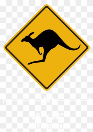 Kangaroo Crossing Sign $25 - Kangaroo Crossing Sign Clipart