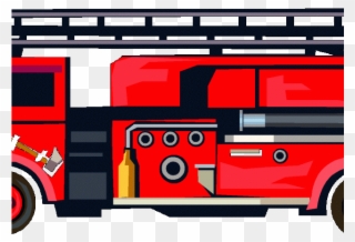 Fire Truck Clipart Fire Service - Fireman Truck Cartoon Png Transparent Png