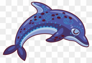Common Bottlenose Dolphin Purple Clip Art - Dolphin - Png Download