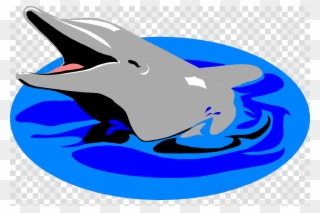 Dolphin In Water Clipart Dolphin Clip Art - Navy 5'x7'area Rug - Png Download