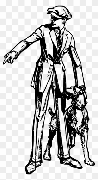 Boy In A Suit With A Dog - Dog Clipart