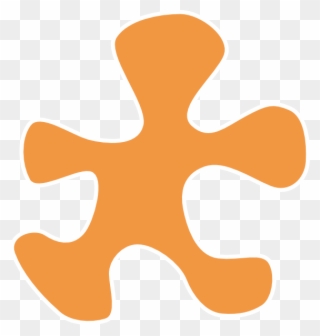 Light Orange Puzzle Piece With White Outline Clip Art - Png Download