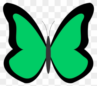Green - Color - Clipart - Green Flowers Clip Art - Butterfly Clip Art Green - Png Download