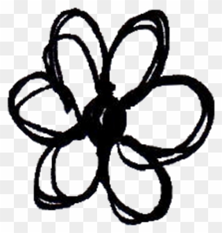 Thank Thankyou Flower Flowers Tumblr Black Freetoedit - Doodle Flower Transparent Clipart