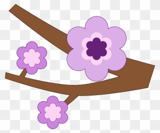 Free Purple Flower - Rama Con Flor Png Clipart