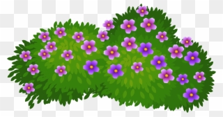Drawn Shrub Flower - Arbustos Con Flores Dibujo Clipart