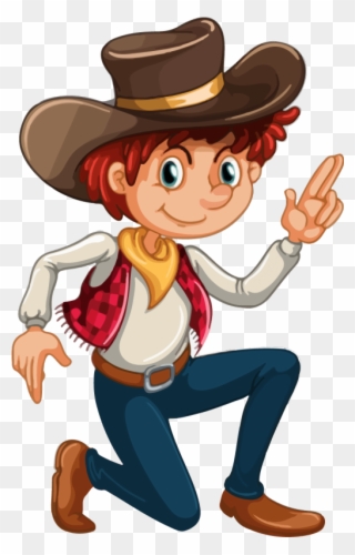 Cartoon Clipart Cowboy Hat - Cartoon Cowboy Boy - Png Download