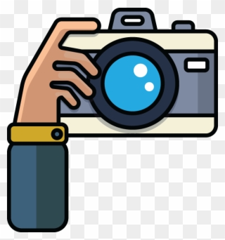 710 Cartoon Illustration Of Hand With Camera - Camera Photography Clip Art - Png Download