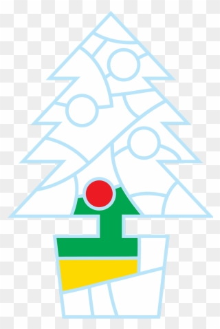 This Patchwork Christmas Tree Is Made Of Three Colours - Circle Clipart
