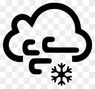 Clipart Clouds Windy - Wind And Snow Icon - Png Download