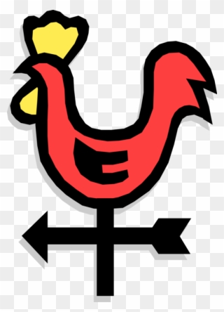 Vector Illustration Of Weather Vane Or Weathercock - Wind Direction Clipart