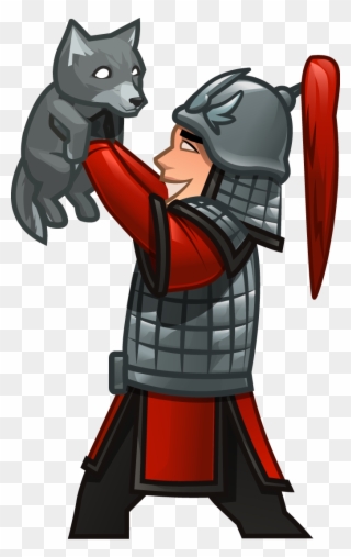 Hanzo And Wolf Pup 172 Kb - Cartoon Clipart