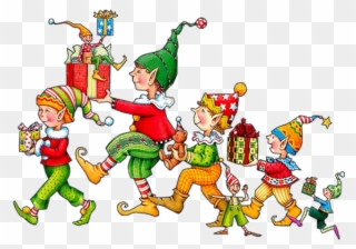 Christmas Elves - Glückwunsch Geburtstag 7 Zwerge Humor Clipart