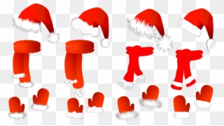 Picture Transparent Download Claus Sombrero De La Bufanda - Christmas Set: Santa Claus Hat, Scarf A Large Mug Clipart