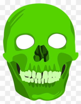 Printable Halloween Masks Halloween Printables Kids - Green Skull Clipart