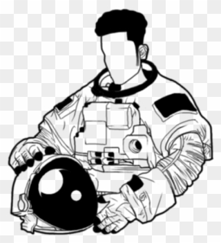 Astronaut Drawing Gear - Illustration Clipart