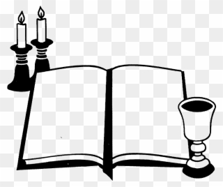 Shabbat Candles Clip Art Download - Shabbat Candle Clipart Black And White - Png Download