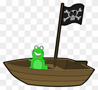Frog On A Boat Clipart