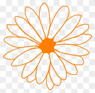 Orange Flower Svg Clip Arts 600 X 590 Px - Png Download