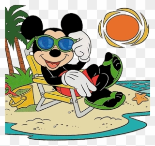 Mickey Clipart Mickey Mouse Beachwater Clipart Plant - Mickey En La Playa - Png Download
