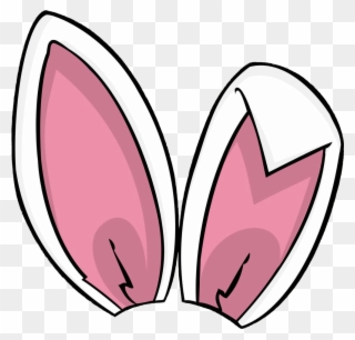 Bunny Rabbit Ears Features Face Head Pink White Girly - Clipart Rabbit Ears - Png Download
