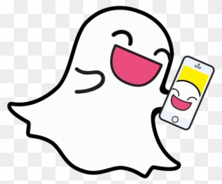 Ghost With Phone Illustration - Snapchat Ghost Png Clipart