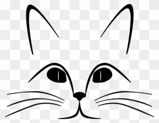 Cat, Ears, Eyes, Face, Feline, Gaze, Nose, Whiskers - Cat Face Paint Cartoon Clipart