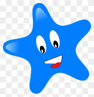 Blue Starfish Cliparts 6, Buy Clip Art - Blue Happy Star Clipart - Png Download