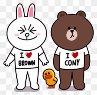 I Love Brown I Love Cony Couple Tees - Brown I Love Cony Clipart