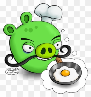 Chef Thinks He Is Cooking An Egg - Angry Birds Cook Pig Clipart
